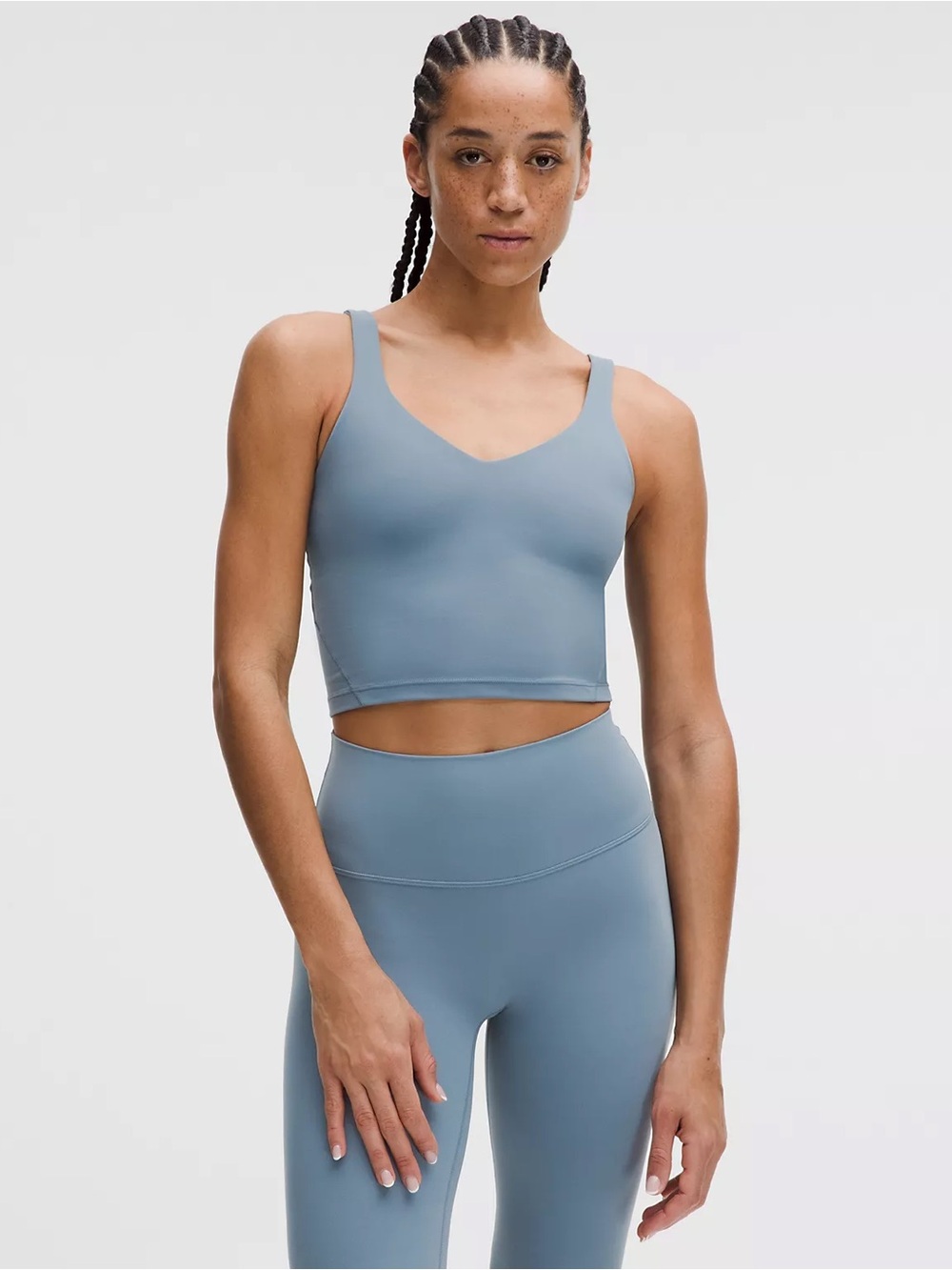 Lululemon Align Tank Top Chambray Size 6 Nulu Built In Bra Yoga Athleisure